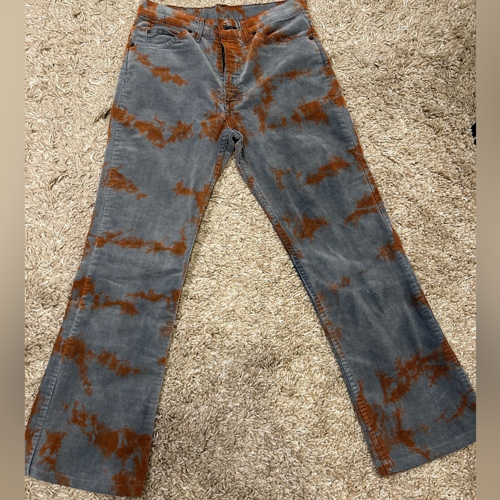 Vintage 80s Levi’s Corduroy 517 Talon Zip Pants 31x32 Dark Gray Made in USA Dyed